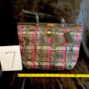 Pink/plaid signature tote